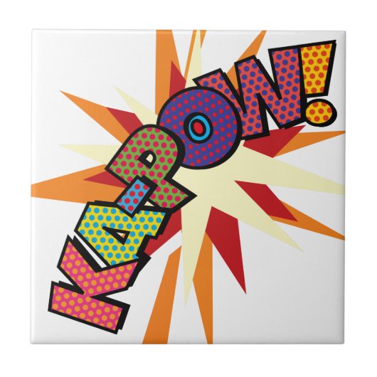 KA-POWおもしろいレトロ漫画ブックアーポップ・アートのト タイル (正面)