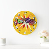 KA-POWおもしろいレトロ漫画ブックアーポップ・アートのト ラージ壁時計 (ホーム)