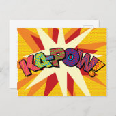 KA-POWおもしろいレトロ漫画ブックアーポップ・アートのト 案内ポストカード (正面/裏面)