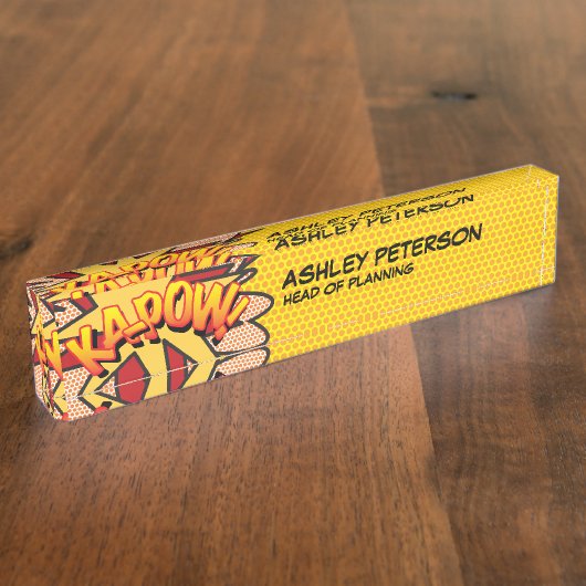 KA-POWおもしろいレトロ漫画 デスクネームプレート (側面)