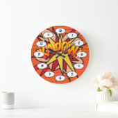 KA-POWおもしろい漫画ブックモダンタイポグラフィ ラージ壁時計 (ホーム)