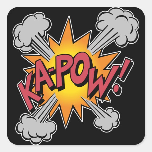 KA-POW! コミック風グラフィック スクエアシール (正面)