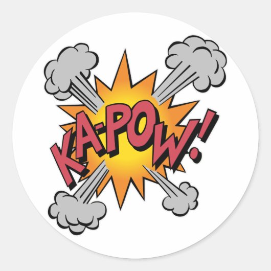 KA-POW! コミック風グラフィック ラウンドシール (正面)