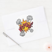 KA-POW! コミック風グラフィック ラウンドシール (封筒)