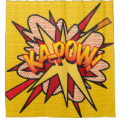 KA-POW 楽しいレトロ漫画ポップアート シャワーカーテン (正面)