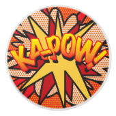 KA-POW 楽しいレトロ漫画ポップアート セラミックノブ (正面)