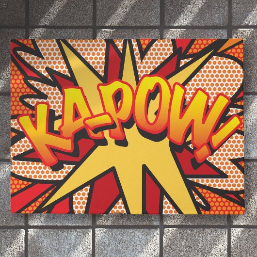 KA-POW 楽しいレトロ漫画ポップアート ドアマット