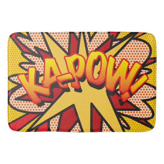 KA-POW 楽しいレトロ漫画ポップアート バスマット (正面)