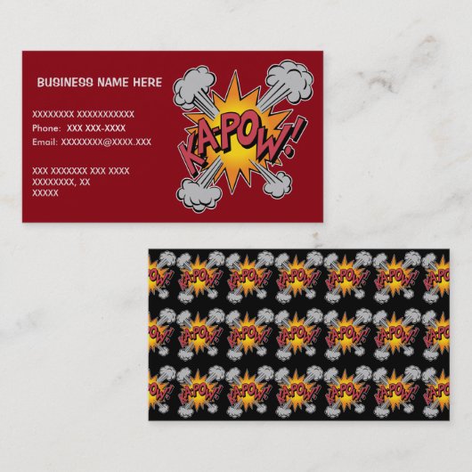 KA-POW! 漫画本のグラフィック 名刺 (正面/裏面)