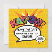 KA-POW Save the Date ファンなレトロコミックブックポップアート セーブザデート (正面)