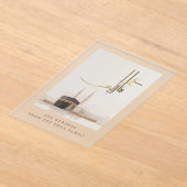 Kaaba Eid Mubarak Acrylic Card | Frosted Luxury アクリル招待状 (レイダウン)