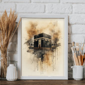 Kaaba Watercolor Art – Sacred Islamic Symbol ポスター
