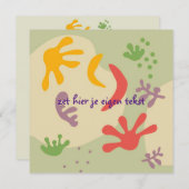 kaart bedankt met abstracte bloem  サンキューカード (正面/裏面)