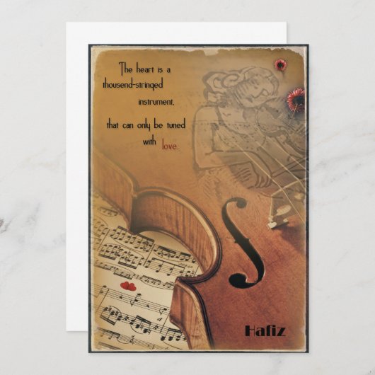 Kaart enkel Hafiz - thousend-stringed instrument (正面/裏面)