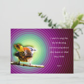 Kaart enkel met gedicht Rumi - Sing like the birds (スタンド正面)