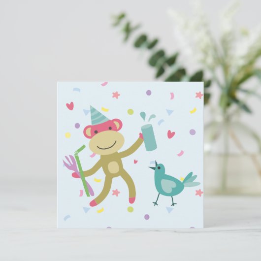 kaart felicitatie aapje カード (スタンド正面)