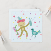 kaart felicitatie aapje カード (正面/裏面インサイチュ)