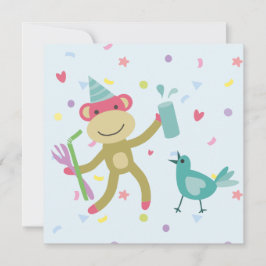 kaart felicitatie aapje カード