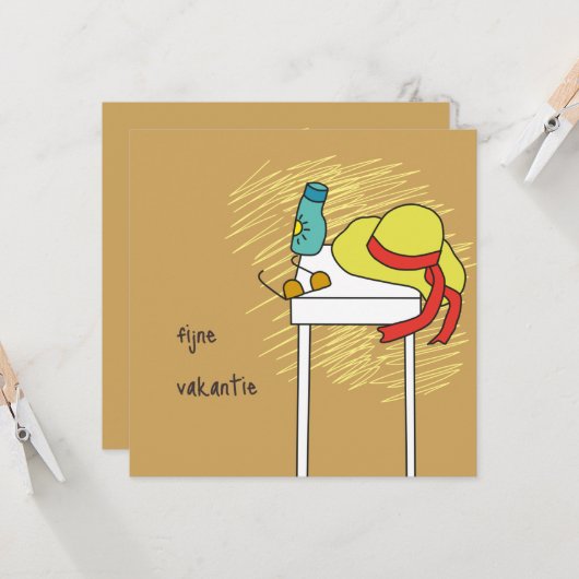 kaart fijne vakantie カード (正面/裏面インサイチュ)
