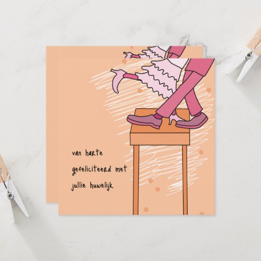 kaart huwelijk felicitatie uitnodiging カード (正面/裏面インサイチュ)