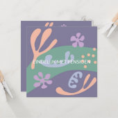 kaart pensioen met abstracte bloem カード (正面/裏面インサイチュ)