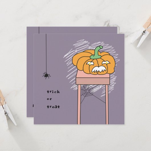 kaart tafeltje halloween カード (正面/裏面インサイチュ)