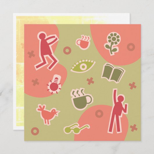  kaart uitnodiging koffie (正面/裏面)