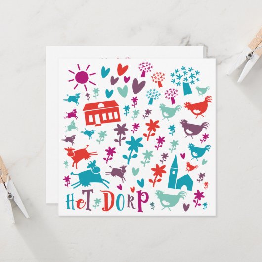 kaart verhuizen 'dorp' カード (正面/裏面インサイチュ)