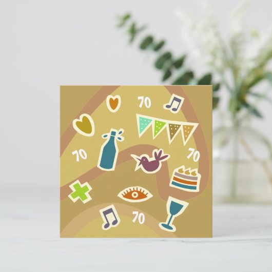 kaart verjaardag 70 jaar カード (スタンド正面)