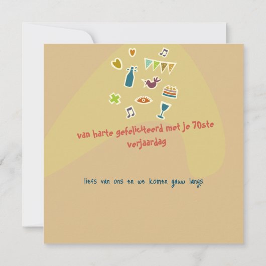 kaart verjaardag 70 jaar カード (裏面)