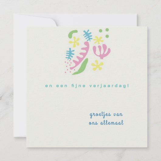 kaart verjaardag abstracte bloemen カード (裏面)