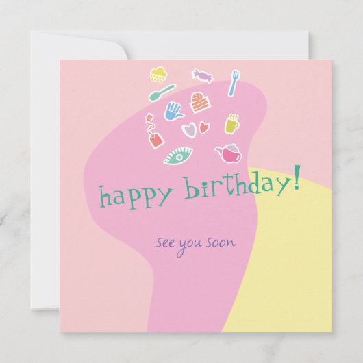 kaart verjaardag 'happy birthday' カード (裏面)