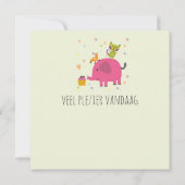 kaart verjaardag olifantje poes en cupcake カード (裏面)