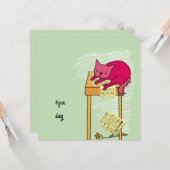 kaart verjaardag poes カード (正面/裏面インサイチュ)