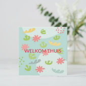 kaart welkom thuis abstracte bloem カード (スタンド正面)