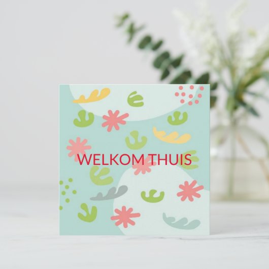 kaart welkom thuis abstracte bloem カード (スタンド正面)