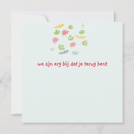 kaart welkom thuis abstracte bloem カード (裏面)