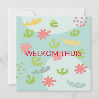 kaart welkom thuis abstracte bloem カード