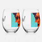 KABによるノンステムワイングラス ステムなしワイングラス (右)