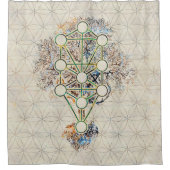 Kabbalah人生のEtz Hayimの木 シャワーカーテン (正面)