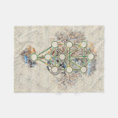 Kabbalah人生のEtz Hayimの木 フリースブランケット (正面(横))