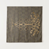 Kabbalah木のヴィンテージの金ゴールド生命の樹 タペストリー (正面(横))