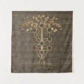 Kabbalah木のヴィンテージの金ゴールド生命の樹 タペストリー (正面)