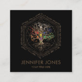 Kabbalah生命の木の神聖な幾何学オーナメント スクエア名刺 (正面)