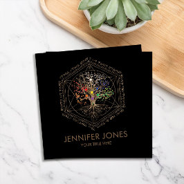 Kabbalah生命の木の神聖な幾何学オーナメント スクエア名刺