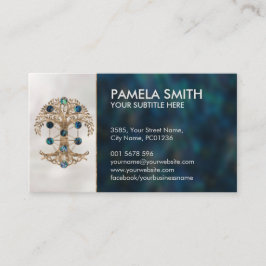 Kabbalah生命の木アワビと金ゴールド 名刺