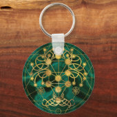 Kabbalah生命の木 – マラカイト キーホルダー (正面)