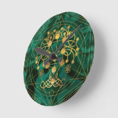 Kabbalah生命の木 – マラカイト ラウンド壁時計 (傾斜)