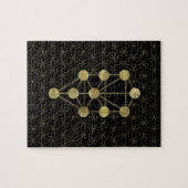 Kabbalah黒の金ゴールド生命の樹 ジグソーパズル (横)