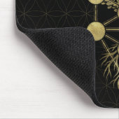 Kabbalah黒の金ゴールド生命の樹 マウスパッド (コーナー)